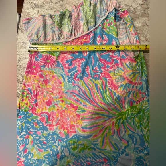 Lilly Pulitzer Women’s One Shoulder Ruffle Top Short Sleeve Multicolor Medium - Picture 8 of 10